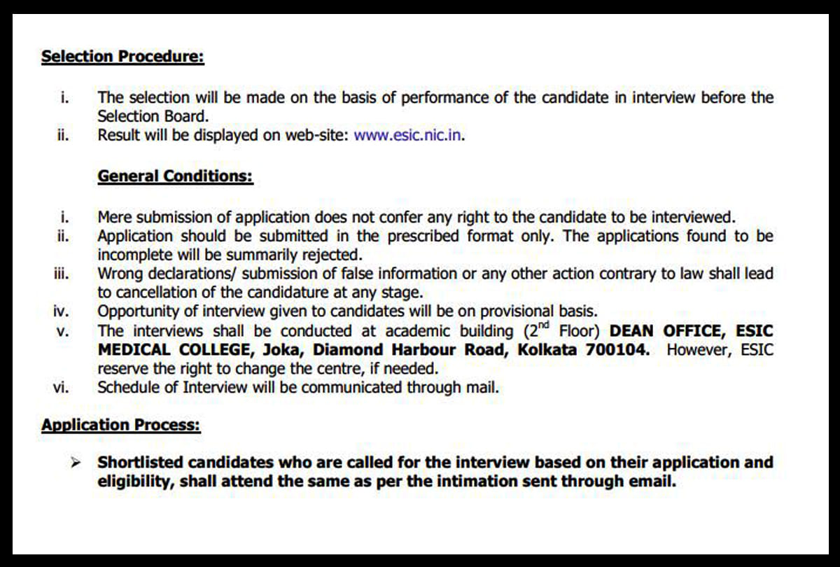 Sarkari Naukri govt jobs ESIC Recruitment 23 Teaching Vacancies