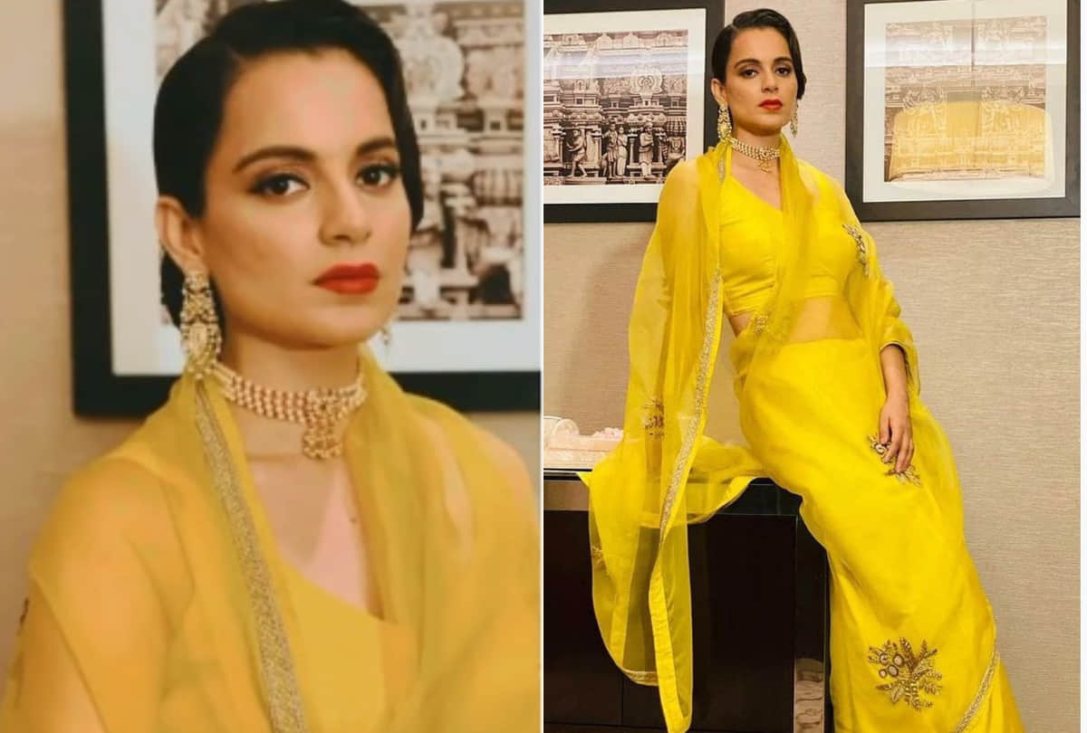 Kangana Ranaut designed her own dress for the ceremony receiving first National Film Award from President Pratibha Patil