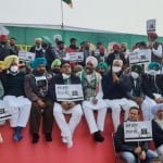 राजपुरा में शंभू बॉर्डर पर धरने पर बैठे कांग्रेसी नेता।