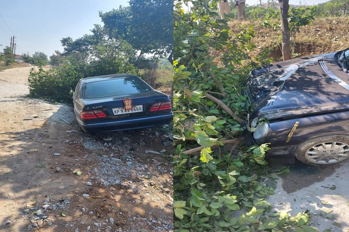 Himachal Pradesh Governor Bandaru Dattatreya met with an accident today near the Choutuppal town