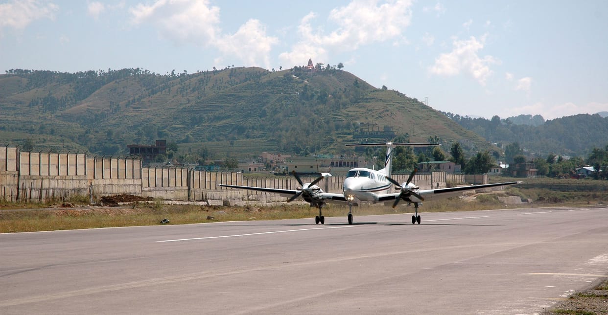 Army aircraft flying from the airport for the convenience of civilians