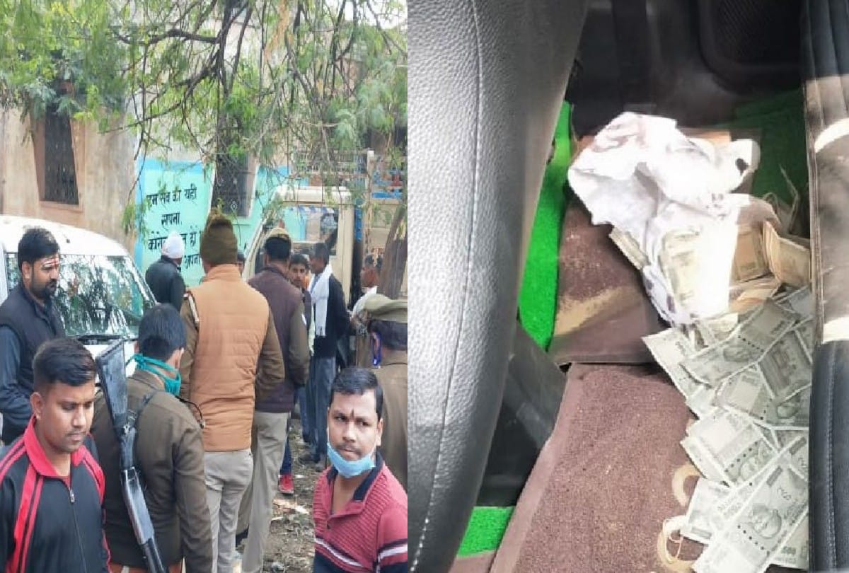 five hundred rupee notes rain down from the tree near bah tehsil agra