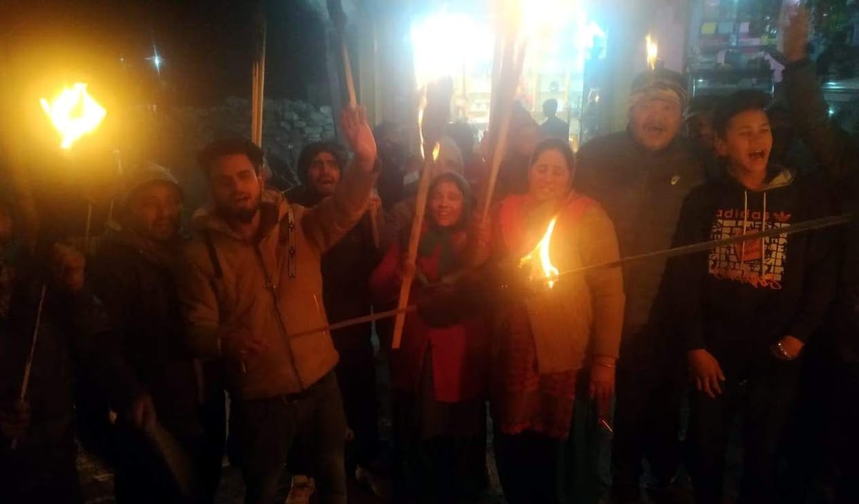 Torch procession taken out for road widening