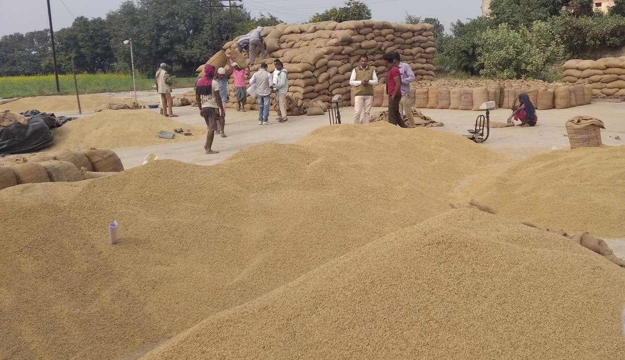 Farmers are circling the center to sell paddy