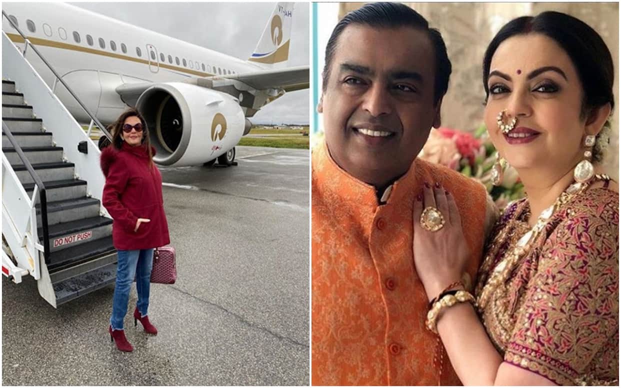 Nita Ambani Private Jet: Mukesh Ambani Wife Nita Ambani Luxurious Private Jet Pictures