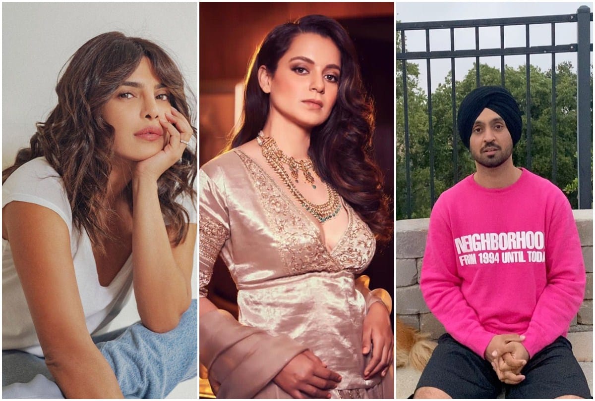 Farmer protest Kangana Ranaut called Terrorists come in Farmer protest and angry on Diljit Dosanjh and Priyanka Chopra