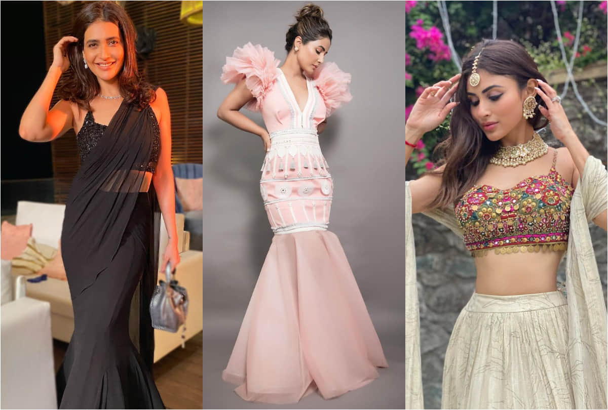 hina khan to mouni roy beautiful lehenga perfect for wedding guest