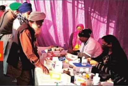 सिंघु बॉर्डर पर लगा एक स्वास्थ्य शिविर...