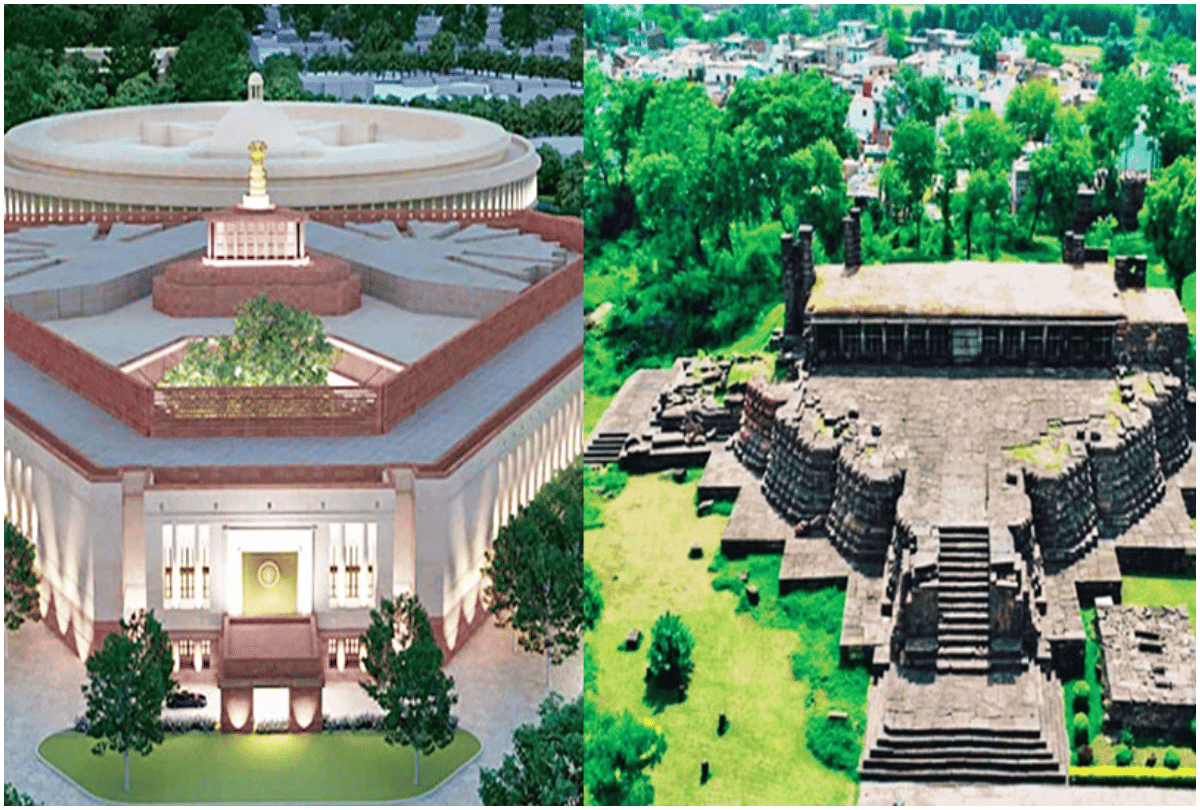 India new parliament building looks like vidisha vijay temple see viral photos