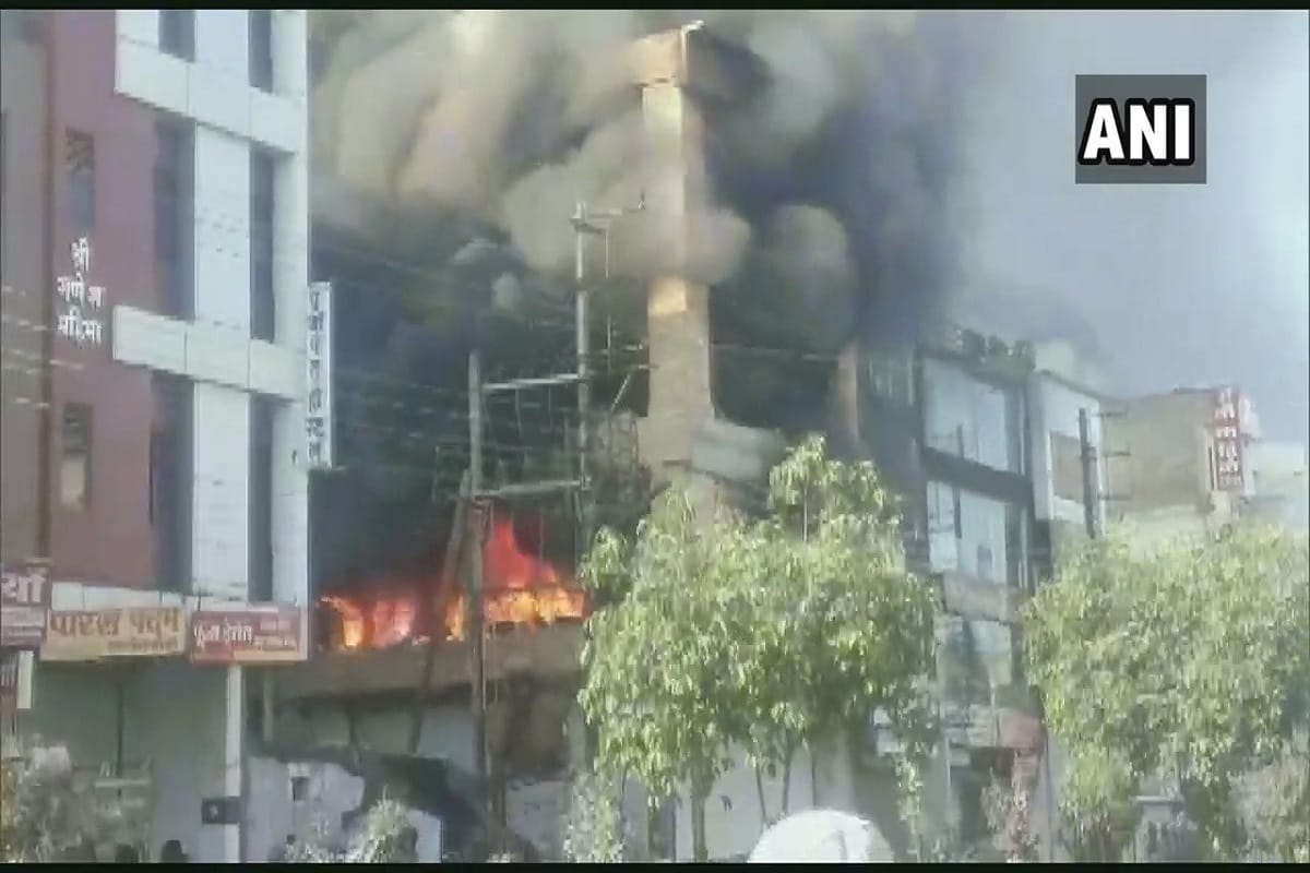 Indore: Fire broke out at a building in Sanvind Nagar no injuries or casualties were reported