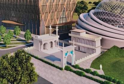 बनने वाली मस्जिद का नया डिजाइन।