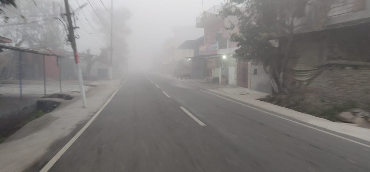 Mercury reached zero, Una covered with fog sheet