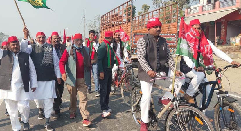 Supporters of farmers took out cycle rally, made aware