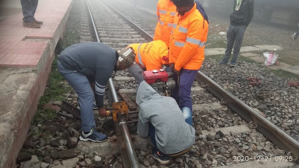new rail track Sunken before trial in Ballia