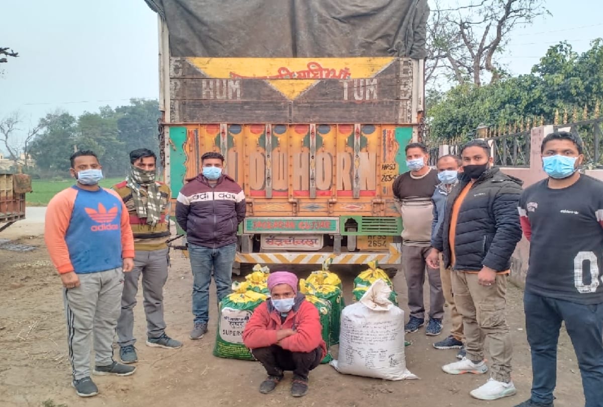 Two quintal sawdust caught by truck in Nalagarh of Solan, driver absconding