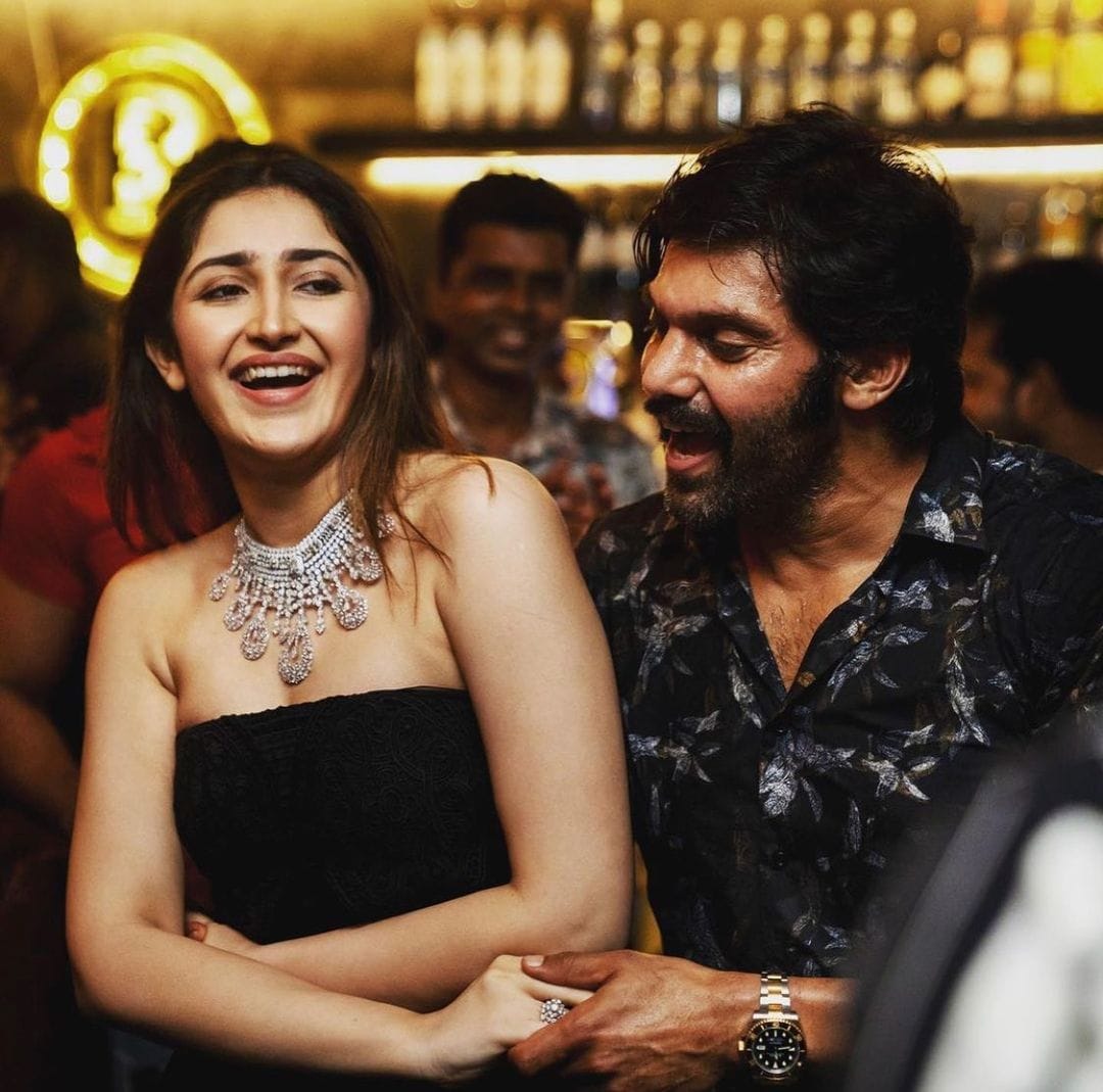 south actress Sayyeshaa got troll with husband arya over age gap