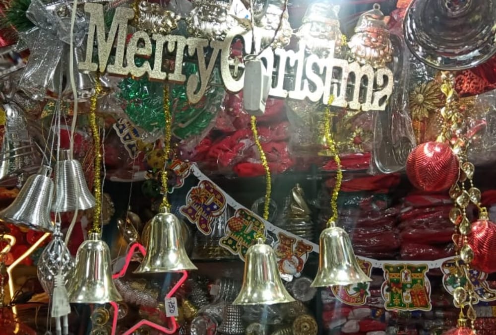 Christmas prepration in markets in Lucknow.