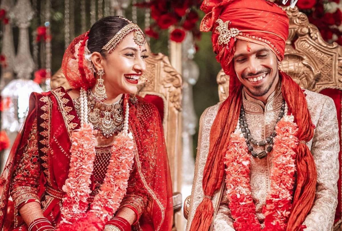 dhanashree verma beautiful bride in designer tarun tahiliani lehenga tie the knot with yuzvendra chahal