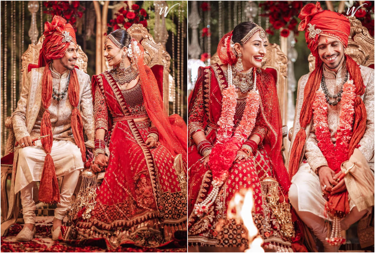 dhanashree verma beautiful bride in designer tarun tahiliani lehenga tie the knot with yuzvendra chahal