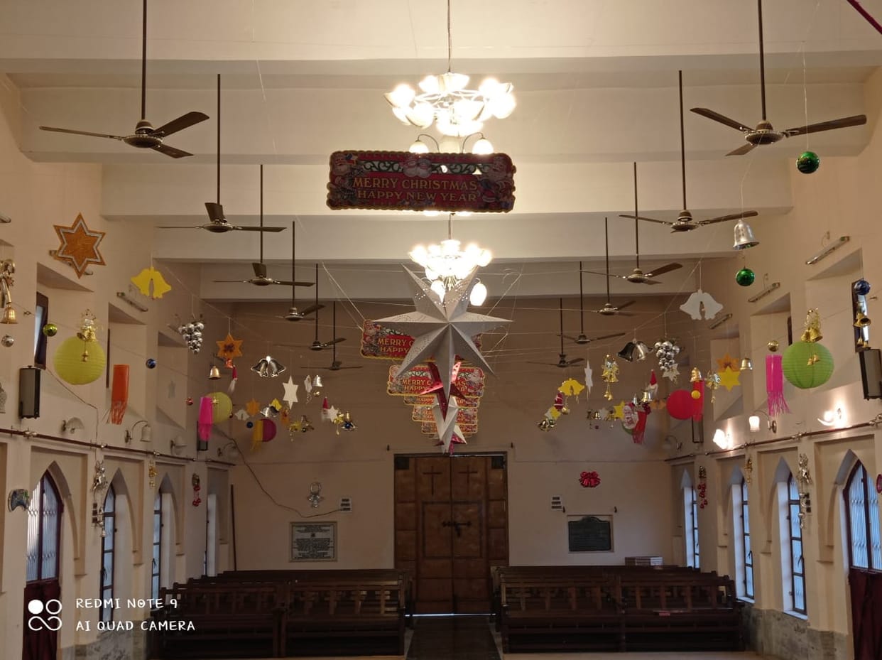 The church was decorated floats