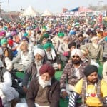 सिंघु बॉर्डर पर जुटे किसान।