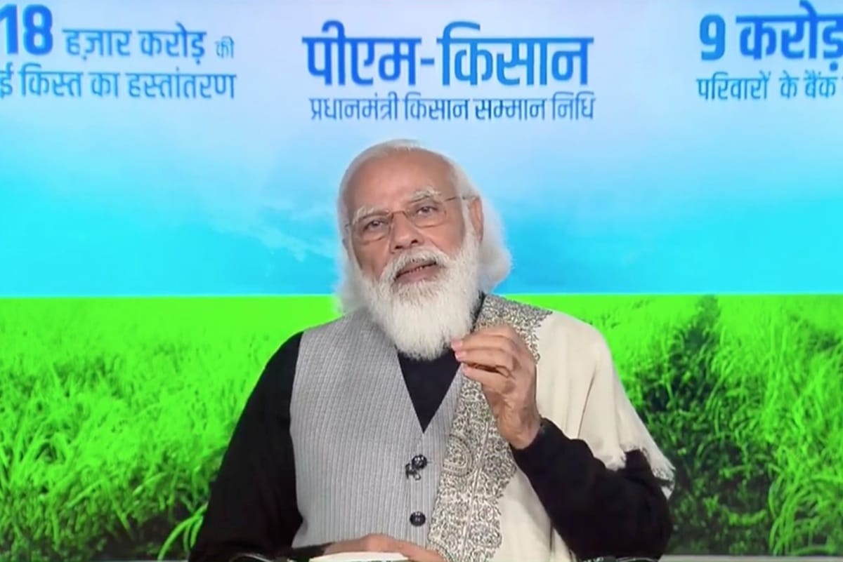 pm modi live updates release installment of pm kisan samman nidhi transfer rs 18 thousand crore farmers farm laws