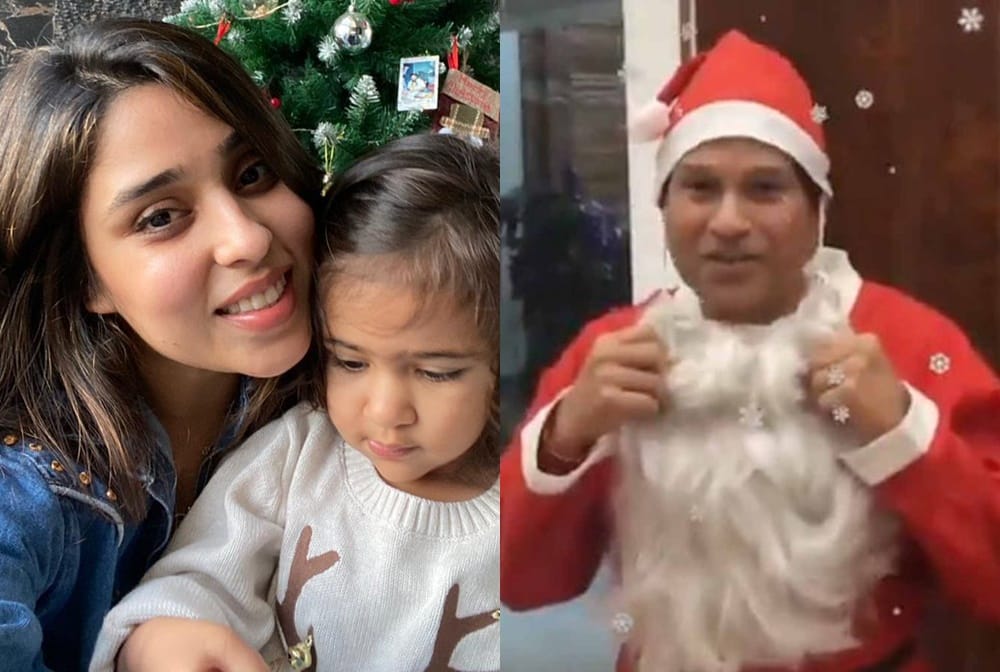sachin tendulkar extends Christmas greetings to fans wearing Santa Claus, rohit says Miss you my girls