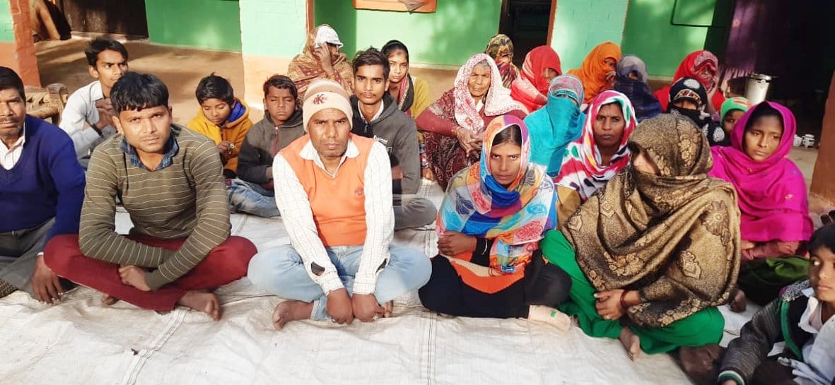 Family sitting on dharna demanding arrest of accused