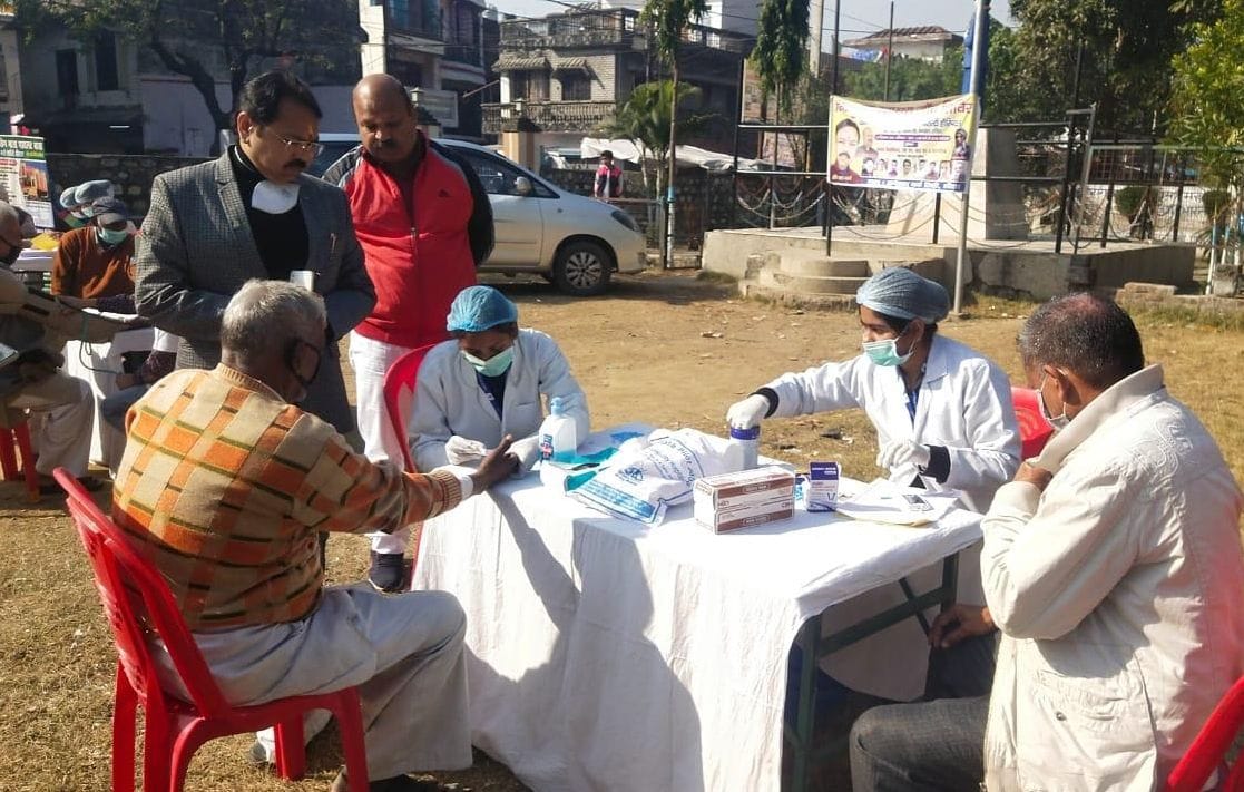Health check up of 150 people in free camp