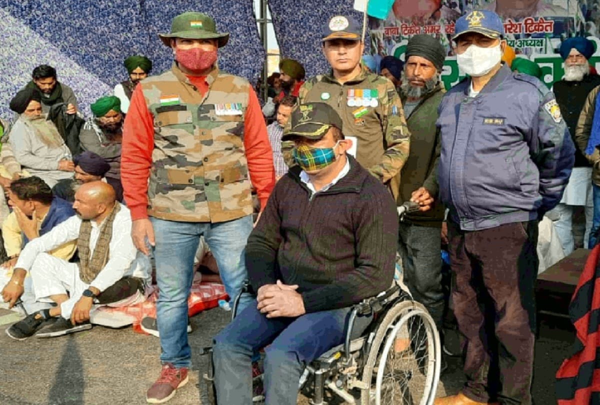 Three ex-army men involved in Kargil war reached Ghazipur border in support of farmers