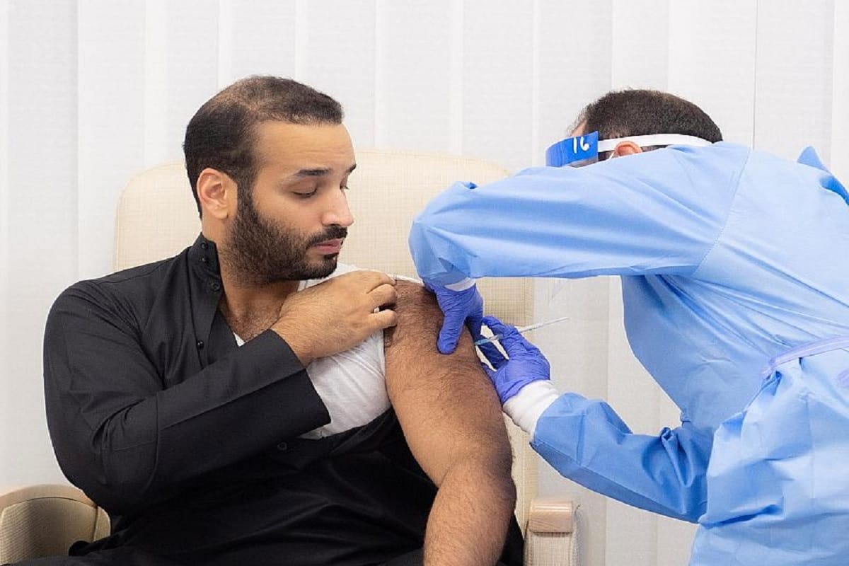 Saudi Arabian Crown Prince Mohammed bin Salman received his first dose of the COVID-19 vaccine