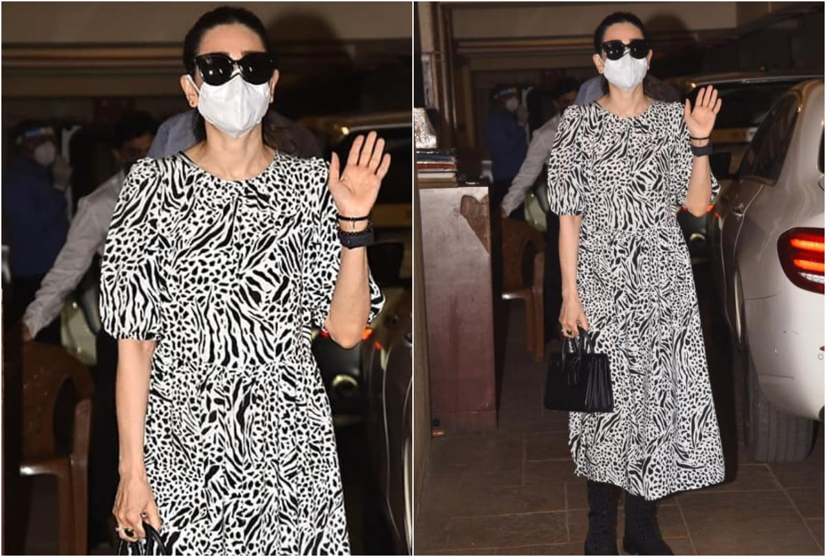 karisma kapoor wear animal print dress for taimur birthday party price can amaze you