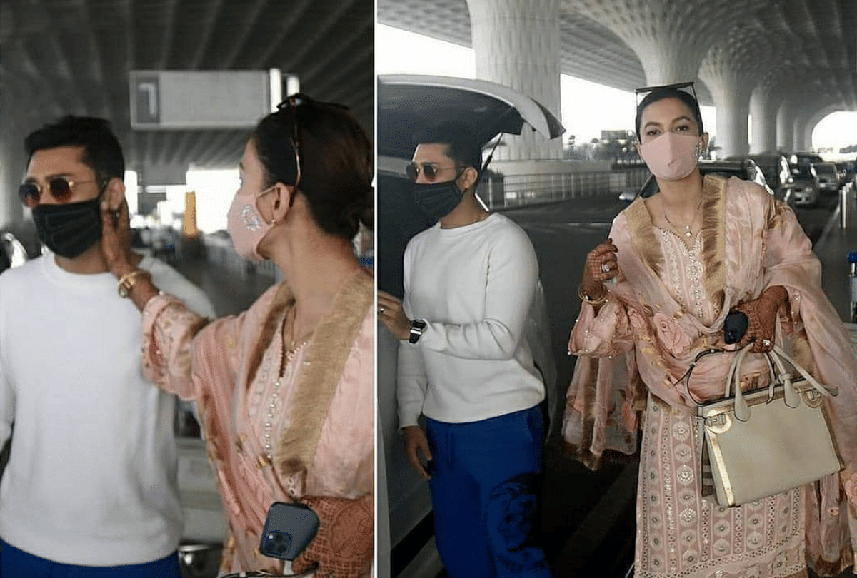 Gauahar Khan Meet her ex boyfriend kushal tandon in flight