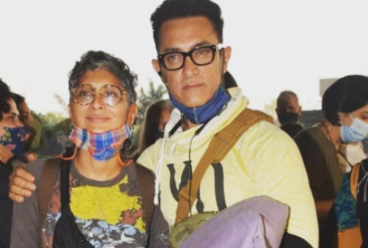 Aamir khan kiran rao and son azad rao khan spotted in Mumbai airport