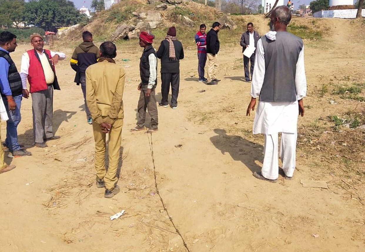 Land measurement for Pipa Bridge