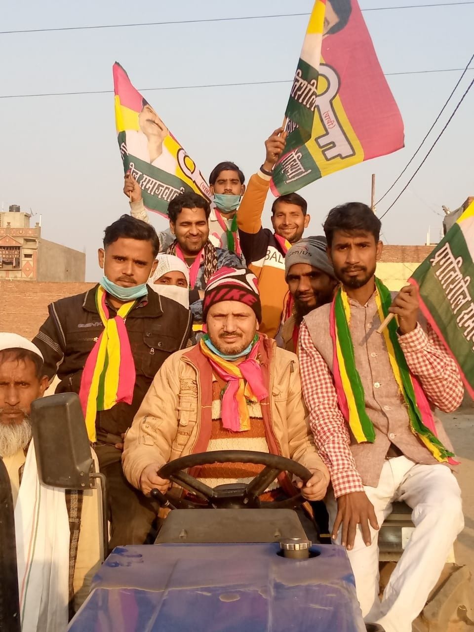 tractor rally in support of farmer