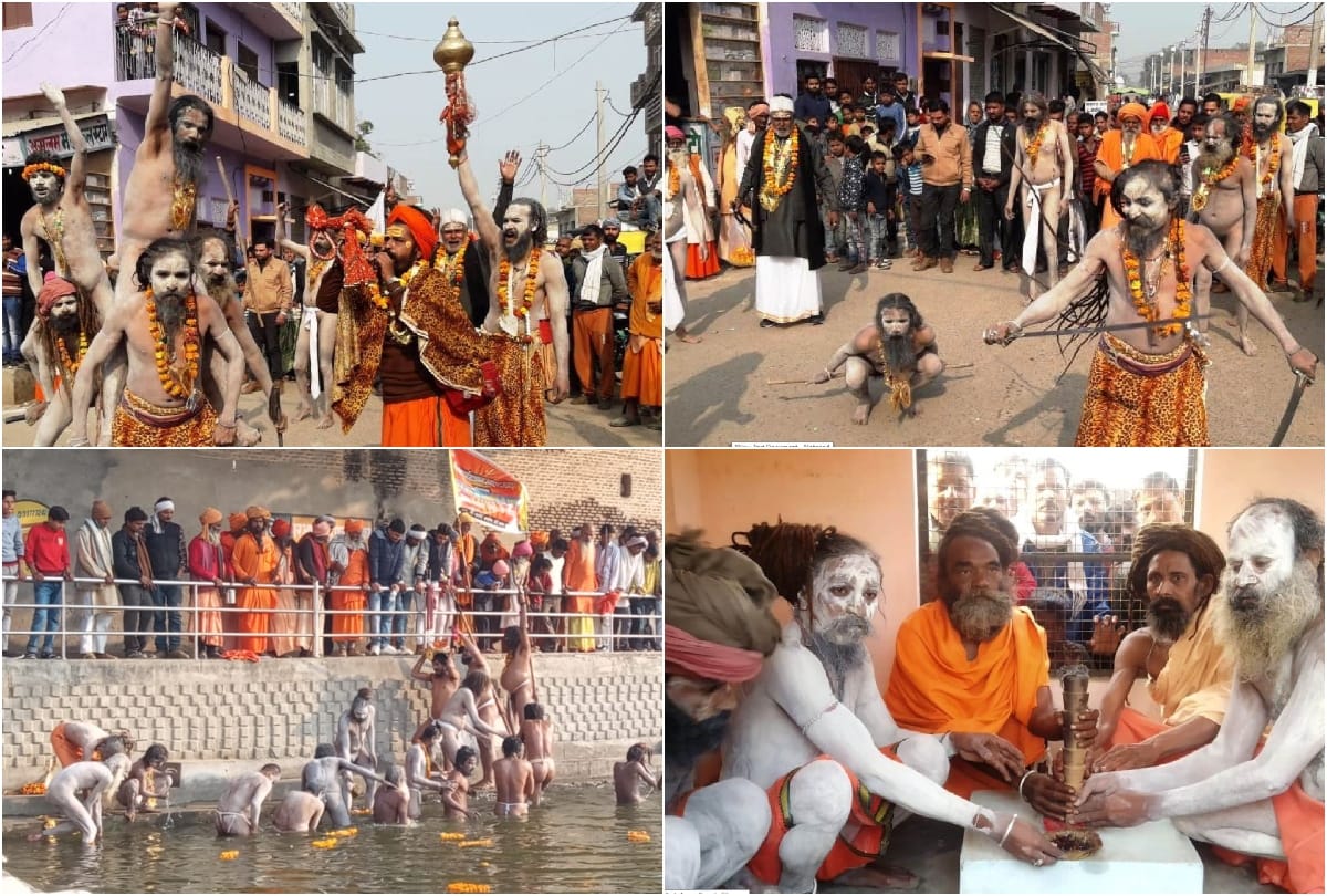 naga sadhu shobhayata in soron kasganj
