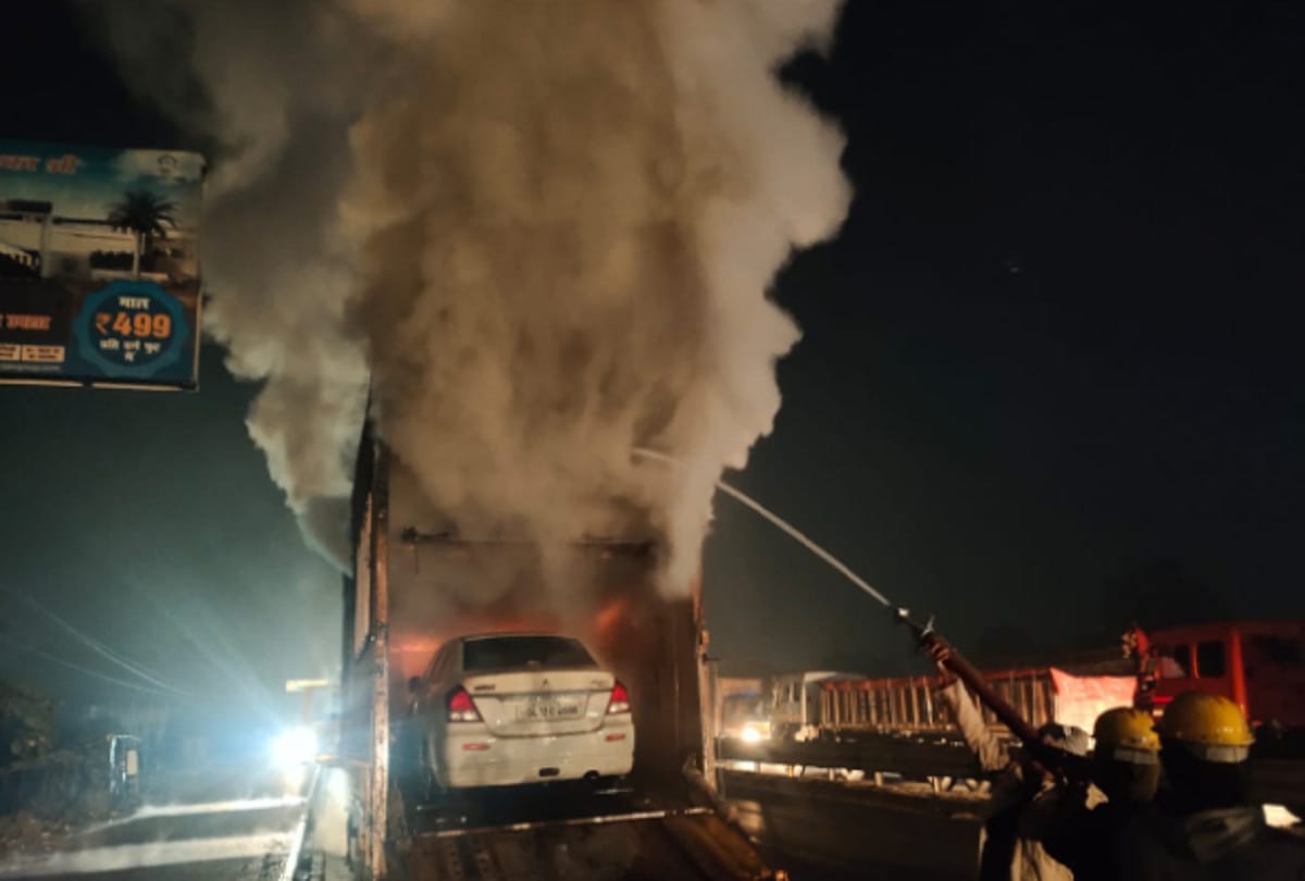 Fire in container going from Jodhpur to Assam