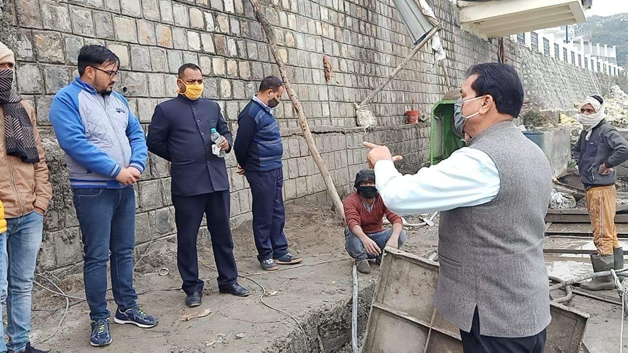 In the protection of flood works, the President, Vis President stopped work