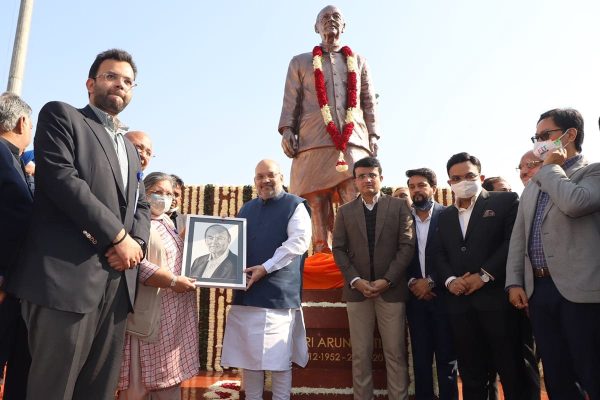 arun jaitley death anniversary amit shah unveiled statue at ferozeshah kotla stadium pm modi remembers him