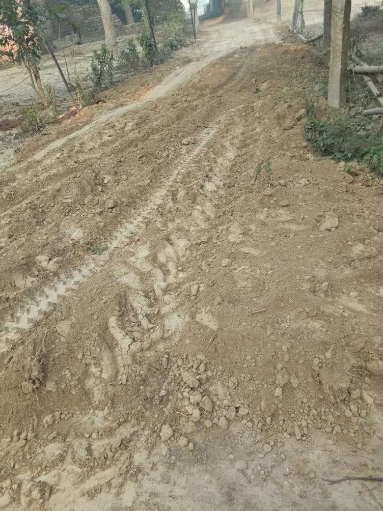 Villagers collected donations and constructed the kachcha road