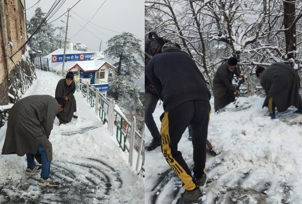 heavy snowfall in shimla chamba manali kullu and lahaul spiti in himachal pradesh