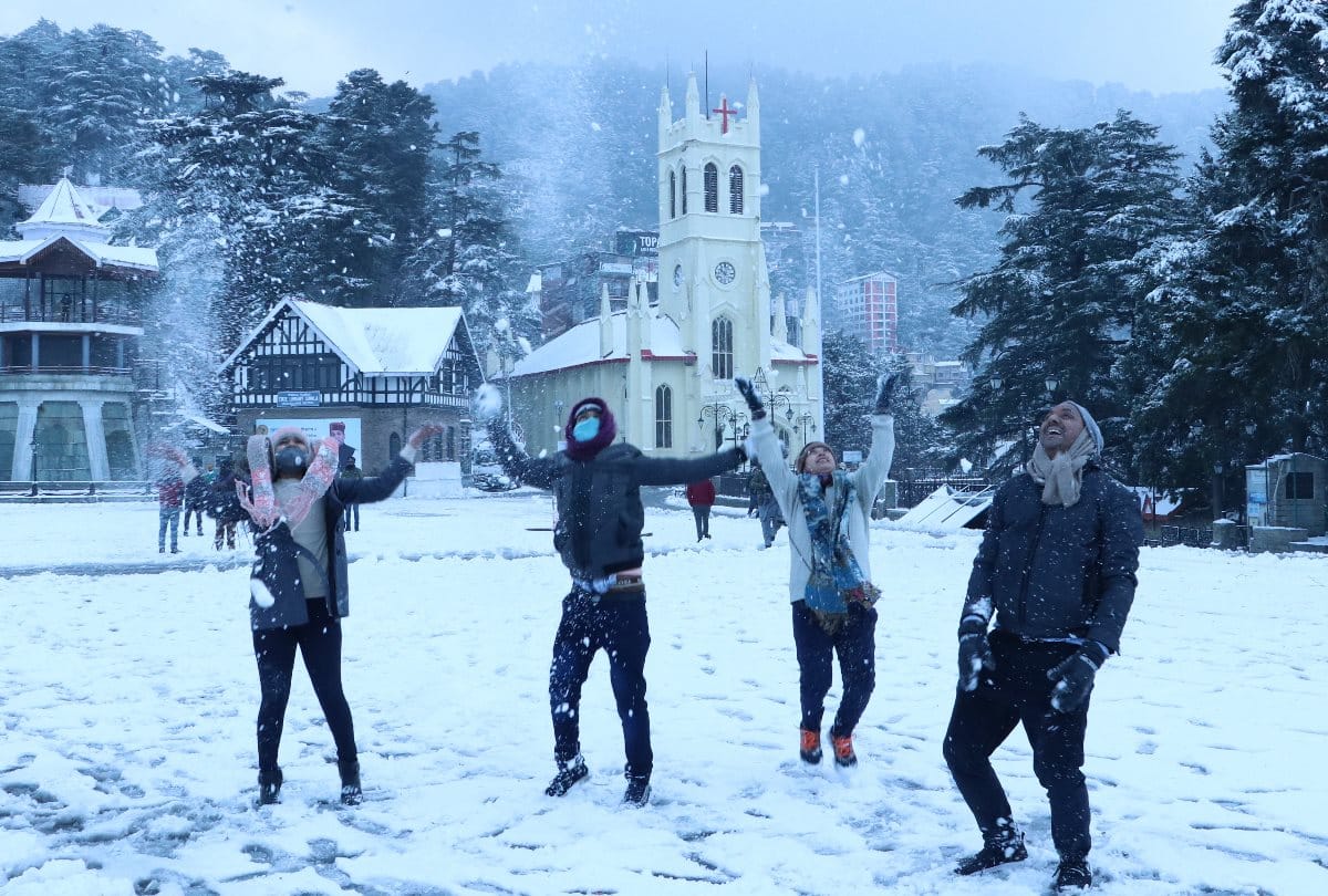 weather update himachal pradesh: images of snowfall in shimla manali chamba