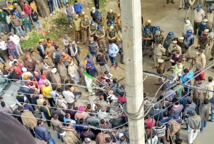 Farmers protested against BJP in yamunanagar of Haryana