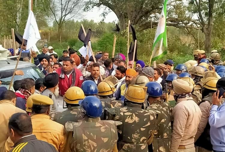 Farmers protested against BJP in yamunanagar of Haryana