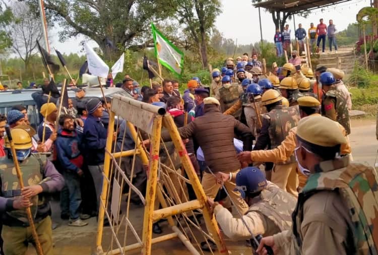 Farmers protested against BJP in yamunanagar of Haryana