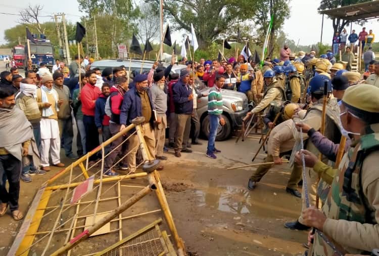Farmers protested against BJP in yamunanagar of Haryana
