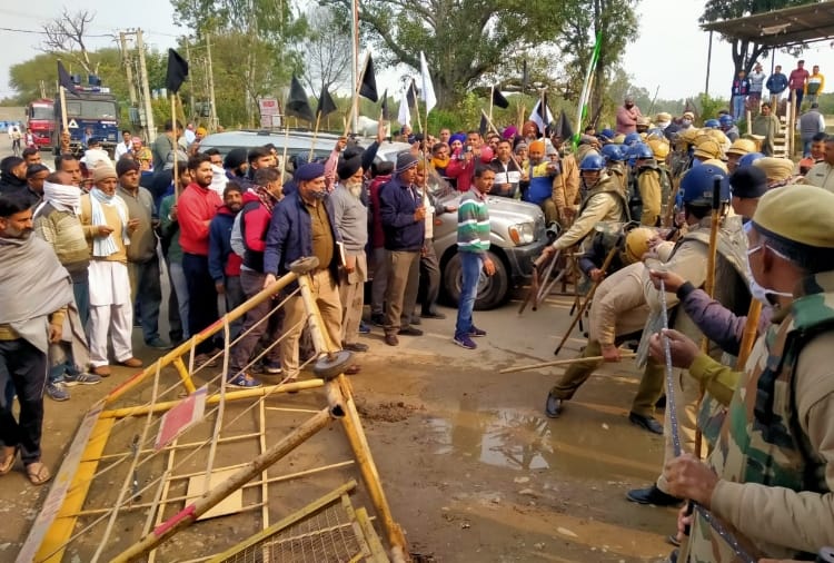 Farmers protested against BJP in yamunanagar of Haryana