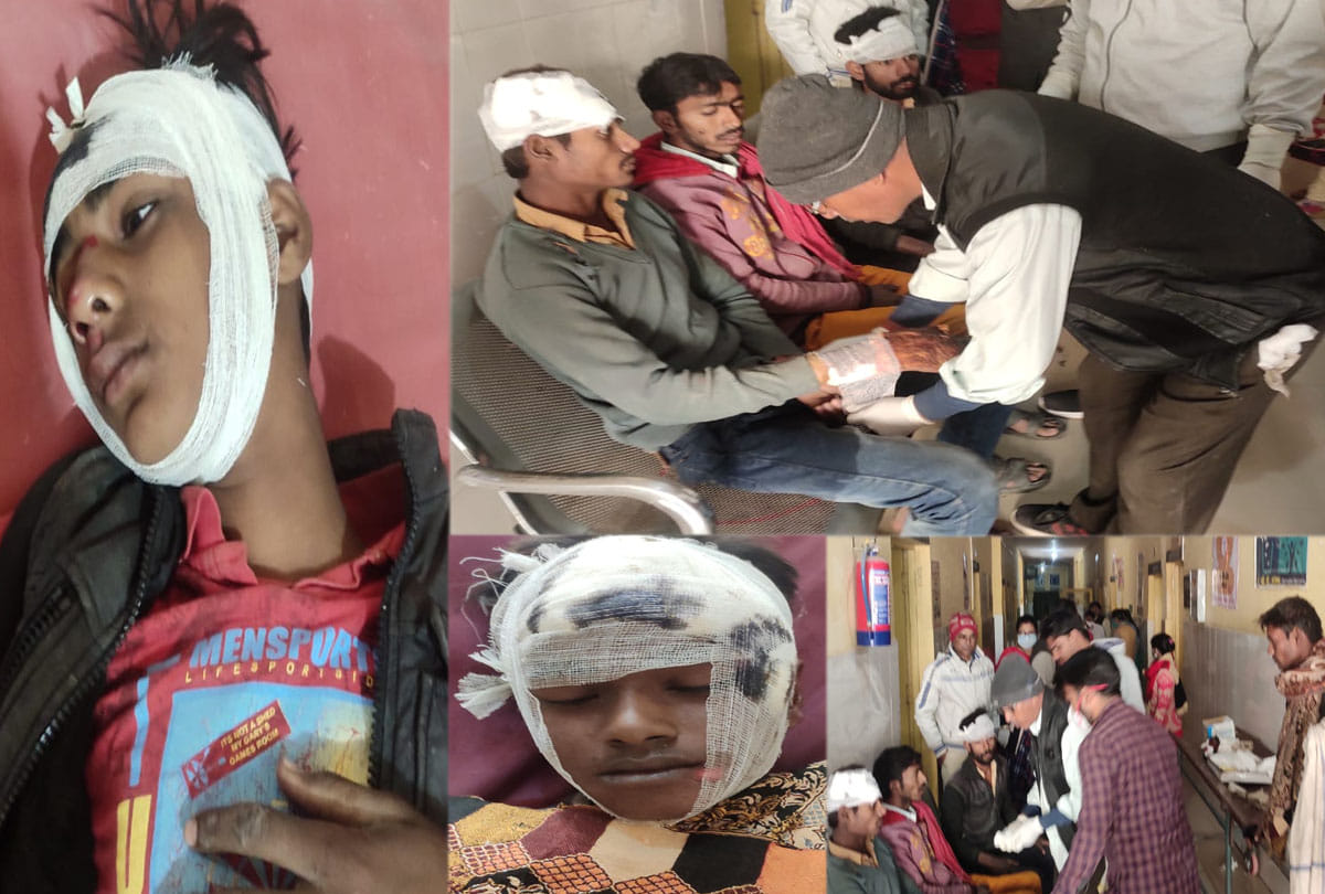 road accident in auraiya, 24 people injured