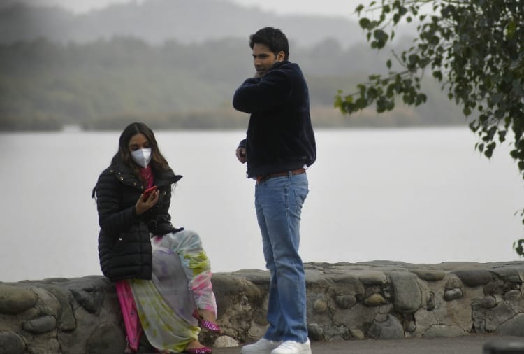 Varun Dhawan And Kiara Advani shoot for film Jug Jug Jiyo in chandigarh